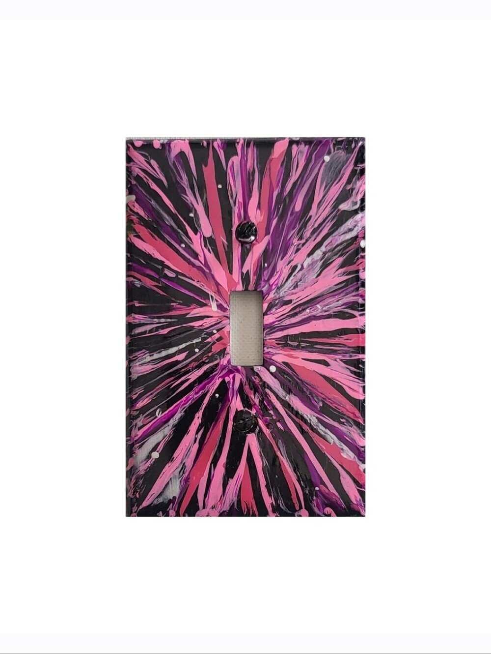 Hand Crafted Abstract Design Single Light Switch Plate